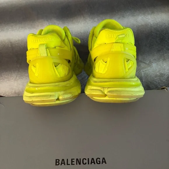 Balenciaga Track 2.0 Neon Yellow Rare Clear Sole Sneakers Men’s 12
